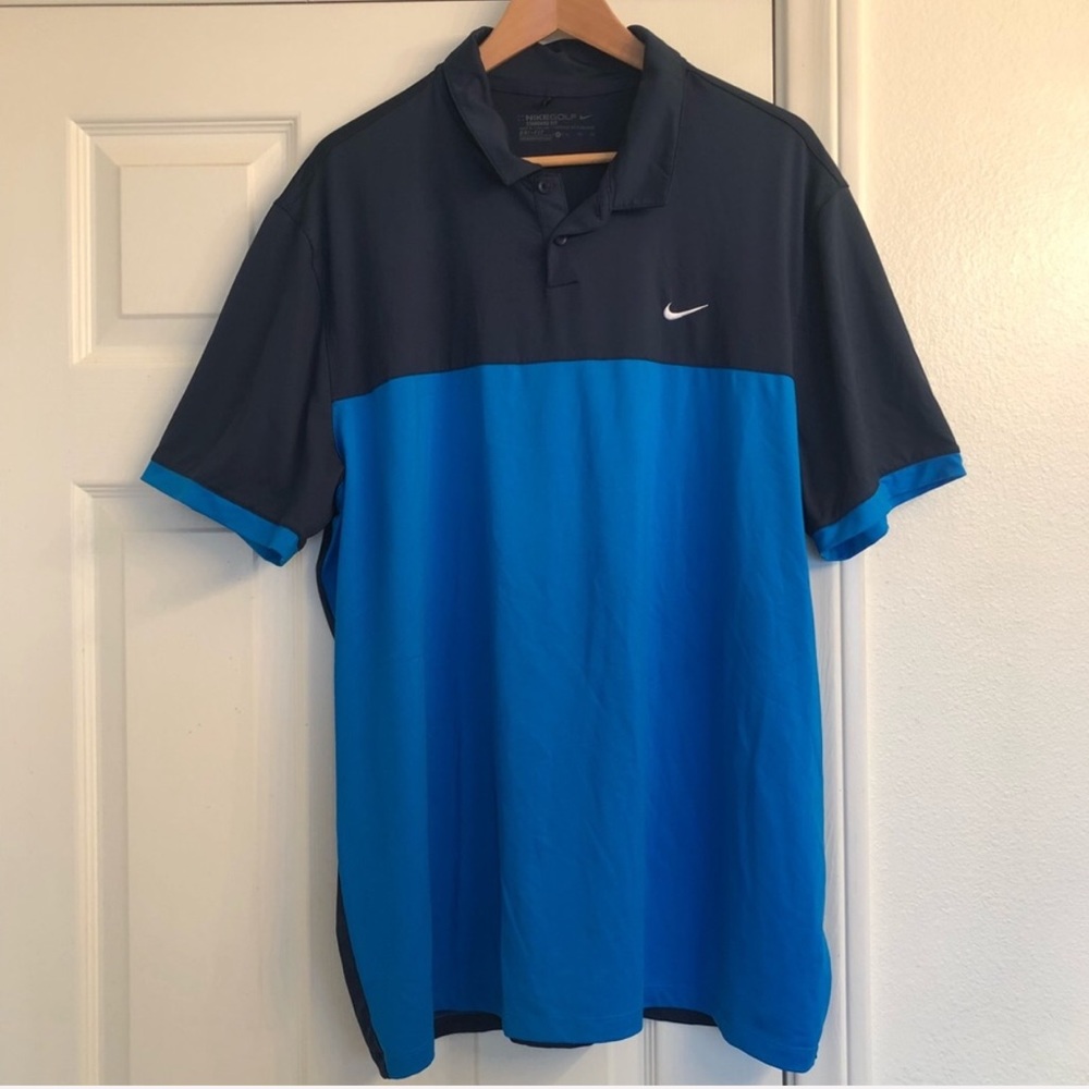 Nike Dri-FIT Standard Fit Blue Golf Polo